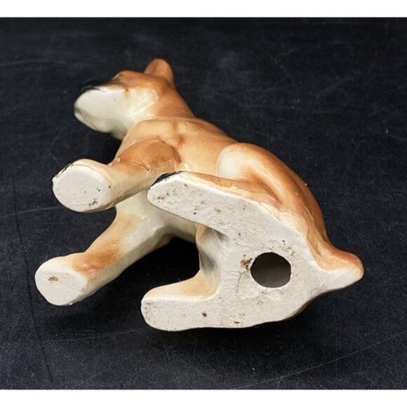 Ceramic Brown Boxer Seated Enesco Imports Japan 3 1/2" Japan - Picture 5 of 6